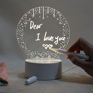 Personalized DIY Message Board Night Light | USB Powered Table Lamp with Erasable Pen & Remote Control