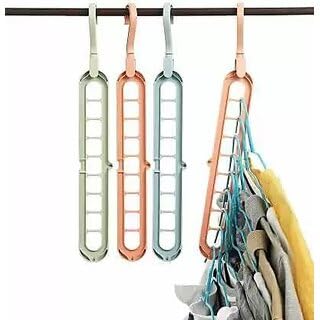 Magic Hangers Nine Holes Hangers | Space Saving Clothes Hangers Closet Organizer | Pack of 3