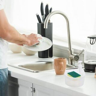 Double Layer Liquid Soap Dispenser with Pump and Sponge