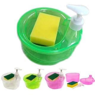 Double Layer Liquid Soap Dispenser with Pump and Sponge