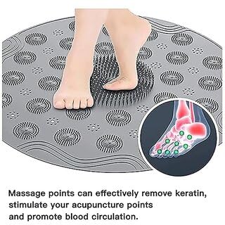 Bathroom Mat | Non-Slip Suction Cup Round Silicone Bath Blanket