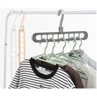 Magic Hangers Nine Holes Hangers | Space Saving Clothes Hangers Closet Organizer | Pack of 3