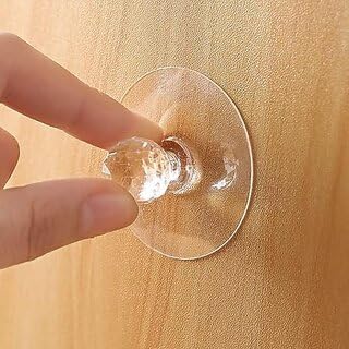 Self Adhesive Crystal Clear Glass Cabinet Knobs | Diamond Shape Drawer Handles | Pack of 5