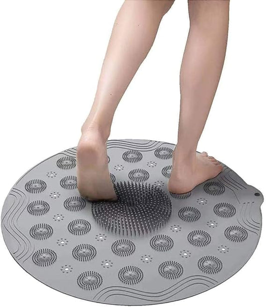 Bathroom Mat | Non-Slip Suction Cup Round Silicone Bath Blanket